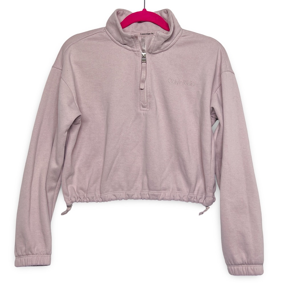 Calvin Klein Performance Pullover Womens Medium Mauve Excellent Cropped Zip